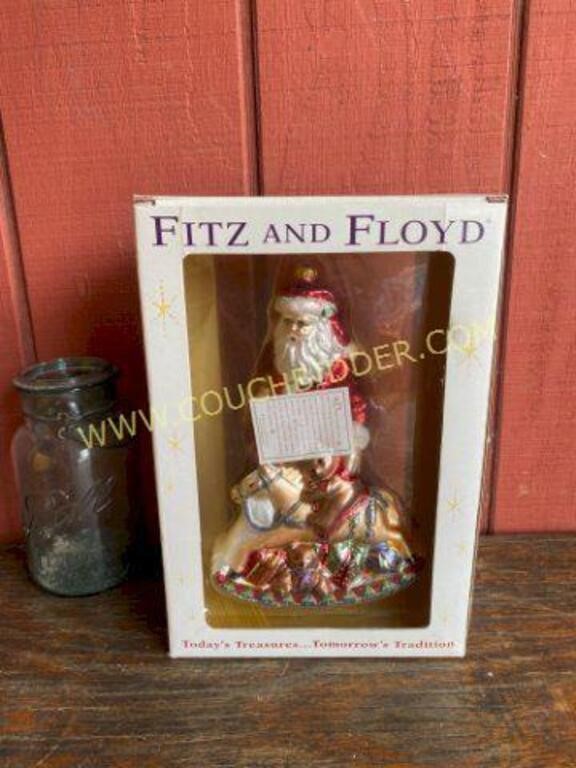 Fitz and Floyd Old Fashioned Santa Lg Ornament