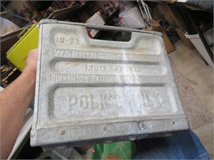 Vintage Zinc Milk Crate (Polk's Milk) Indianapolis