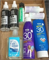 Hand sanitizer, sunscreen lot