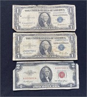 $5 Face Value Vintage US Currency