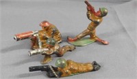 WWII hollow cast lead toy soldiers: set of 4 ,