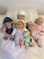 SET OF BABY DOLLS, SOME VINTAGE, LARGEST IS 12"