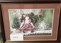 Vintage home interiors Victorian doll wall art