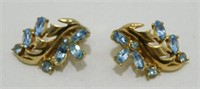 Vintage HOLLYCRAFT Signed Clip-On Earrings w/