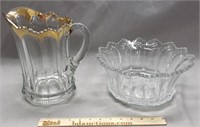 Heisey Glass Pitcher and Bowl