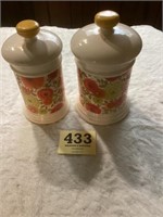Two piece vintage canister set