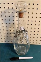 METAL AND GLASS DECANTER