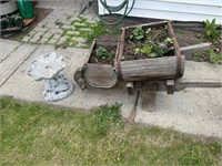 Barrel Planter and Bird Bath