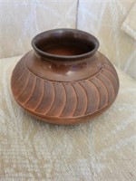 SIGNED POTTERY BOWL, 92/137, 6 1/2" X 4 1/2"