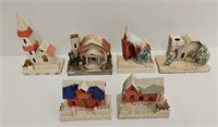 (6) c1950's Japan Christmas Putz Houses