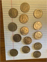 14 Eisenhower Dollar Coins