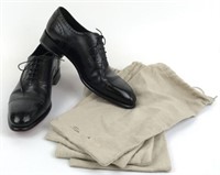 Santoni Black Leather Formal Men's Shoes - 8.5