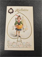 Antique Nash H13 Embossed Hallowe'en Postcard-