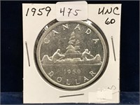 1959 Can Silver Dollar UNC60