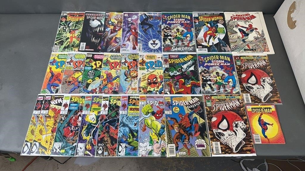 27pc Spiderman & Related Marvel Comic Books