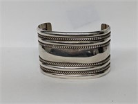 .925 Sterling Silver Heavy Cuff Bracelet