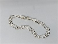 .925 Sterling Silver Figaro Chain Bracelet