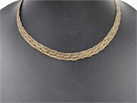 .925 Sterling Silver Braided Chain Necklace