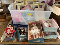 Collectible Dolls assortment and tote with lid