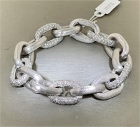 18k White Gold 10.00ct Diamond Pave Bracelet