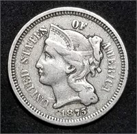 1875 Three Cent Nickel, Better Date