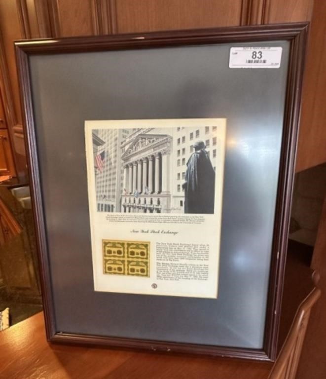 Framed New York Stock Exchange Stamps