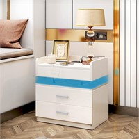 TC-HOMENY LED Nightstand with Charge Station