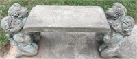 Absolutely Gorgeous Vintage Cherub Concrete Bench