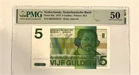 Netherlands 5 Gulden Pick#95a 1973 PMG50 AU.NZ46