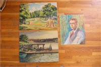 Group of 3 Helmer Barklund Paintings