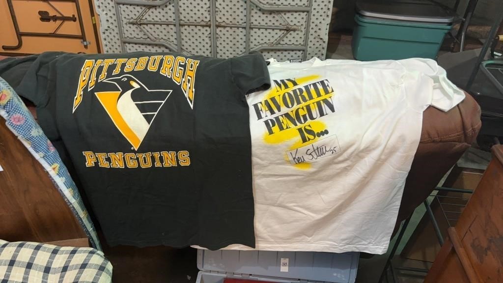 Two Pittsburgh Penguins Shirts One is Autographed