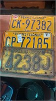 Lot of 3 Pennsylvania License Plate