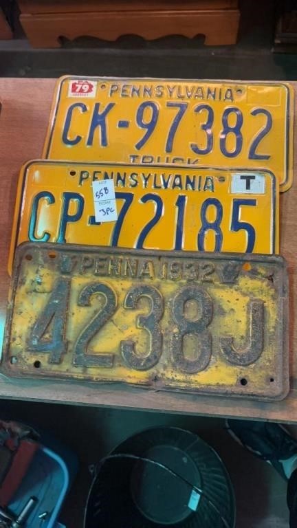 Lot of 3 Pennsylvania License Plate