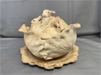 Early Porcelain Rabbit Form Canister