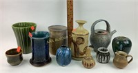 Studio pottery vessels, teapot, other ceramic