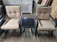 3 Piece - Rocking Patio Chair / End Table Set