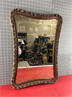 GOLD MOTTLED GLASS MIRROR VINTAGE