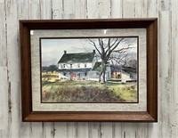 Framed Randolph Bye Country House Watercolor Print