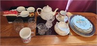 Assorted Glassware, Mugs, China Plates and Cups