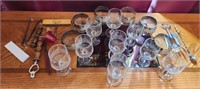 2 Sets of Wine Glasses - 15pcs, Assorted