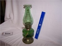KEROSENE GREEN LAMP - ALL ORIGINAL - 16"