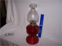 KEROSENE CRANBERRY LAMP - ALL ORIGINAL - 19"