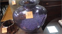 Large Purple Vase full of clear marbles