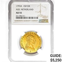 1793A Netherland .33oz. Gold Souverain D'or NGC