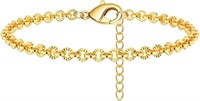 18k Gold-pl. Diamond Cut Rolo Chain Bracelet