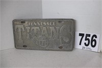 Metal Tennessee Titans Plate
