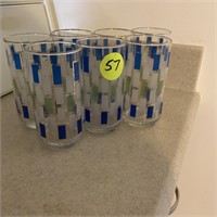 BLUE ETCHED GLASSWARE