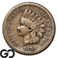 1859 Indian Head Cent, First Year Minted