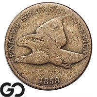 1858 Flying Eagle Cent, Large Letters Variety