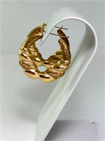Large 10KT Gold Hoop Earrings 4 Grams